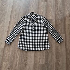 J. Crew Black and White Popover Shirt